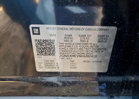 2019 Chevrolet Equinox Ls from USA, damaged, VIN 2GNAXHEV6K6282410